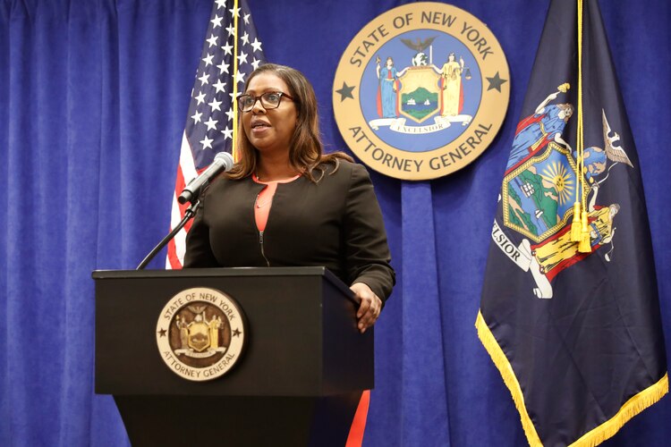 La fiscal general de Nueva York, Letitia James, el 6 de agosto de 2020, en Nueva York.