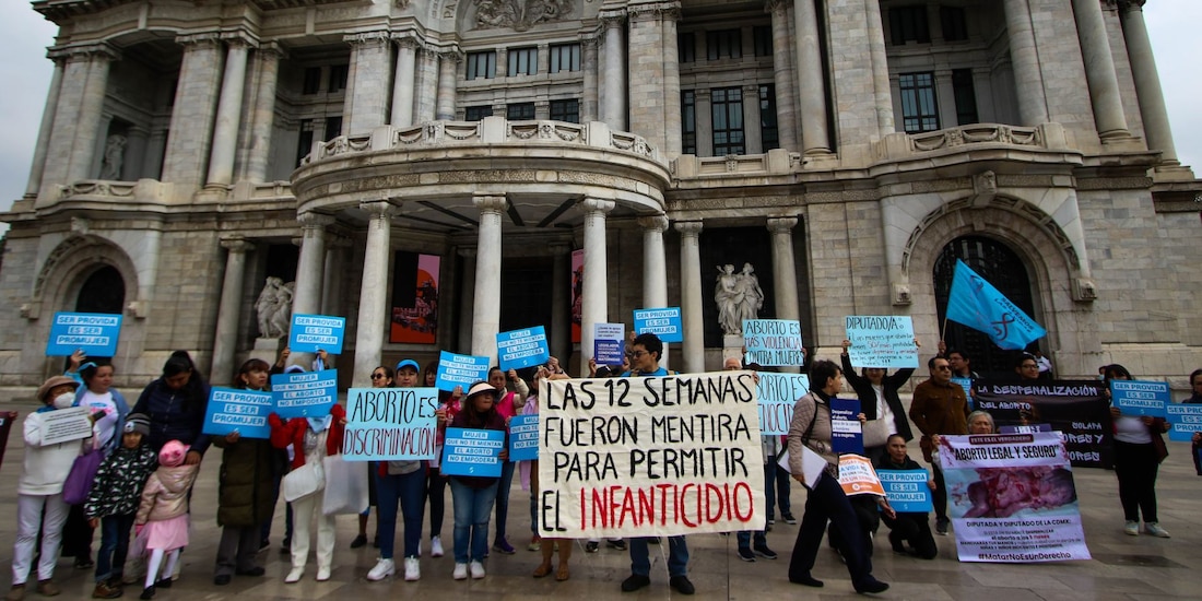 Aspecto de una marcha "pro-vida" en la Ciudad de México.
