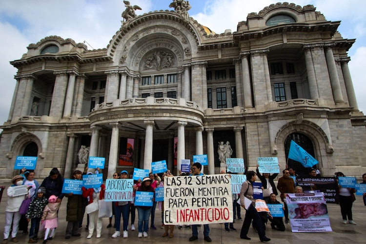 Aspecto de una marcha "pro-vida" en la Ciudad de México.