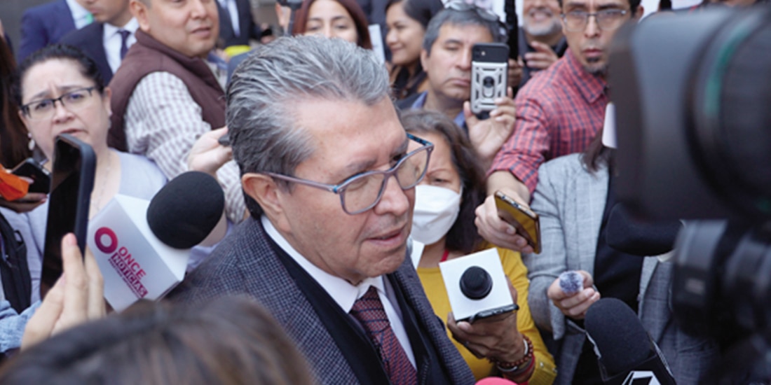 Ricardo Monreal, en entrevista con medios, ayer, en San Lázaro.