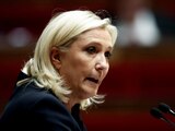 Marine Le Pen, líder del partido francés de extrema derecha, durante un discurso sobre inmigración en la Asamblea Nacional en París, en octubre de 2019.
