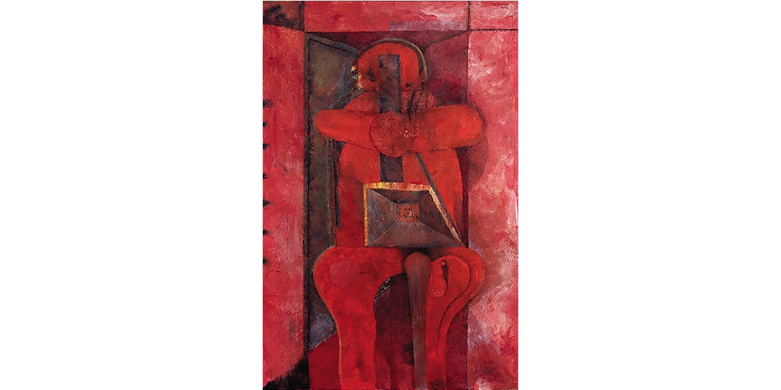 Hombre en Rojo, de 1970, de Rufino Tamayo.