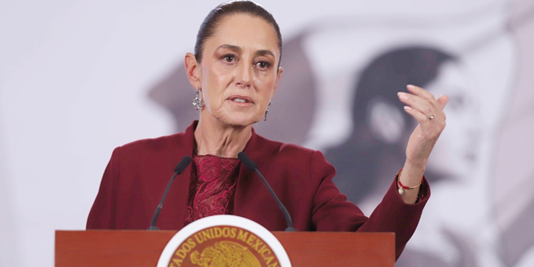 Claudia Sheinbaum, Presidenta de México, en conferencia desde Palacio Nacional, este jueves.