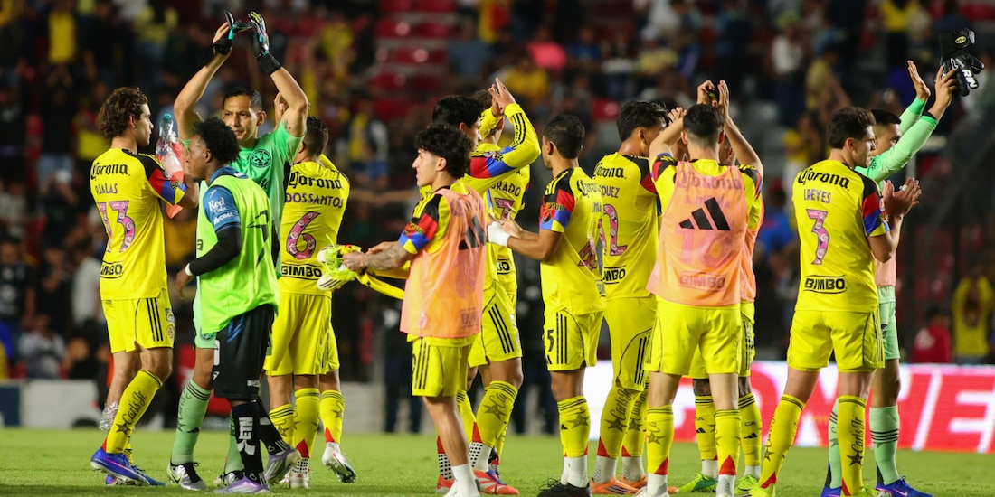 Futbolistas del América celebran su victoria sobre Querétaro en la Jornada 10 del Clausura 2026.