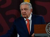 Andrés Manuel López Obrador, presidente de México, responde a las preguntas de los medios de comunicación durante la conferencia matutina.