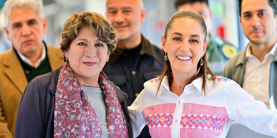 La Presidenta Claudia Sheinbaum y la Gobernadora Delfina Gómez.