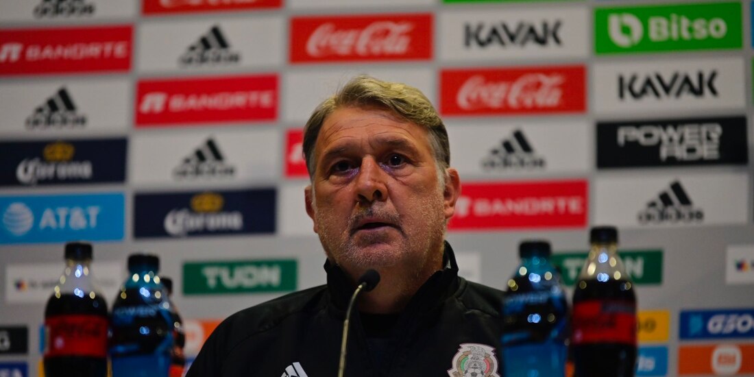 Gerardo "Tata" Martino durante una conferencia de prensa de la Selección Mexicana.