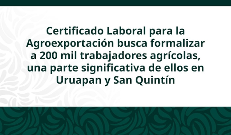 Certificado Laboral para la Agroexportación
