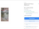 El billete de 20 pesos se vende hasta en un millón de pesos.