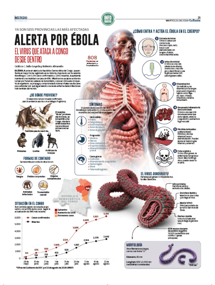 Alerta por ébola, el virus que ataca a Congo desde dentro