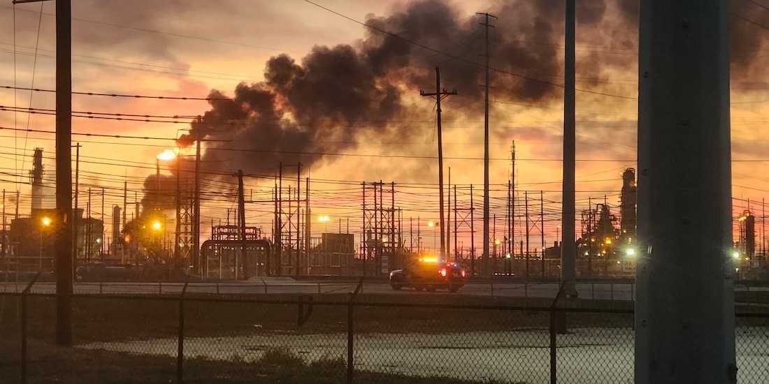 Explosión en refinería Valero, ubicada al sureste de Texas, Estados Unidos.