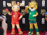 Las mascotas del Mundial 2026 posan en la alfombra roja el pasado 5 de diciembre en el sorteo.