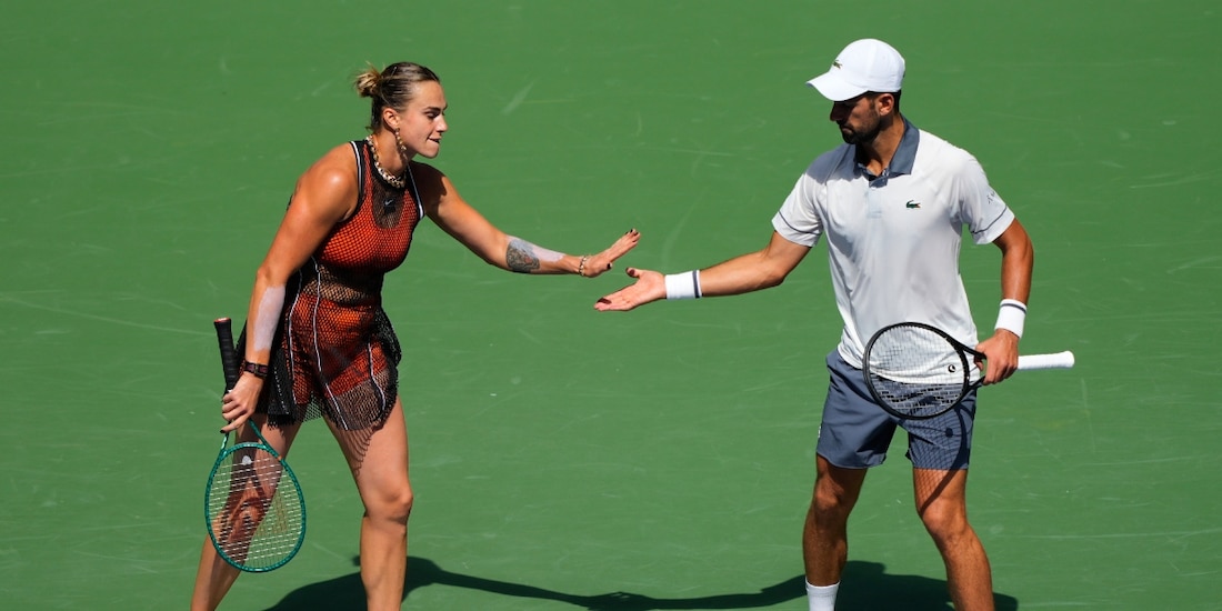Aryna Sabalenka y Novak Djokovic pierden en primera ronda del torneo de dobles mixtos del US Open