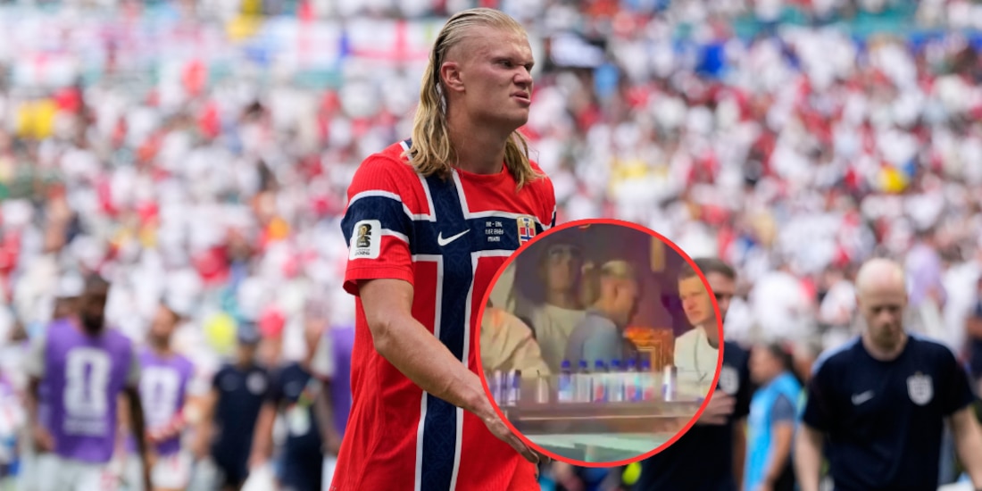 Erling Haaland durante el partido ante Inglaterra.