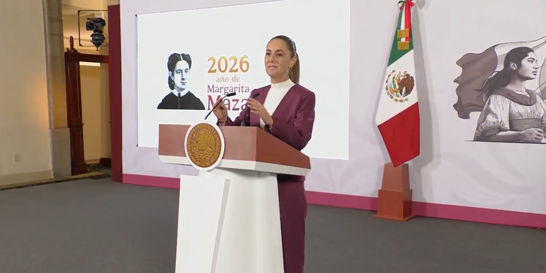 Claudia Sheinbaum, Presidenta de México, esta mañana en Palacio Nacional.