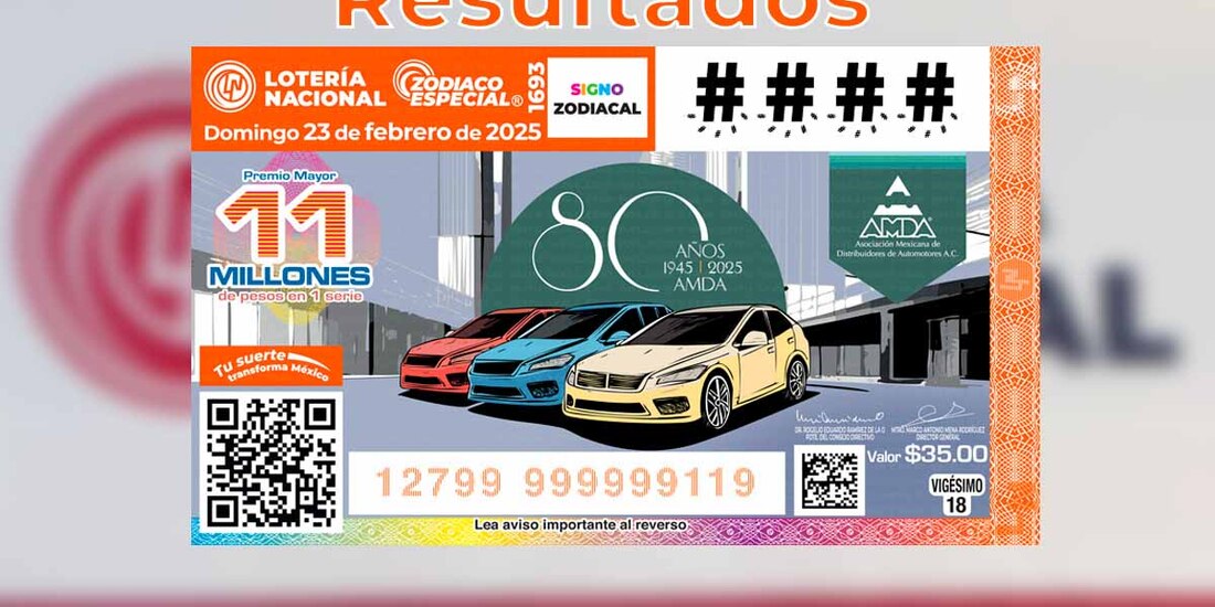 Zodiaco Especial 1693 Resultados del Sorteo del 23 de febrero del 2025 de Lotería Nacional.