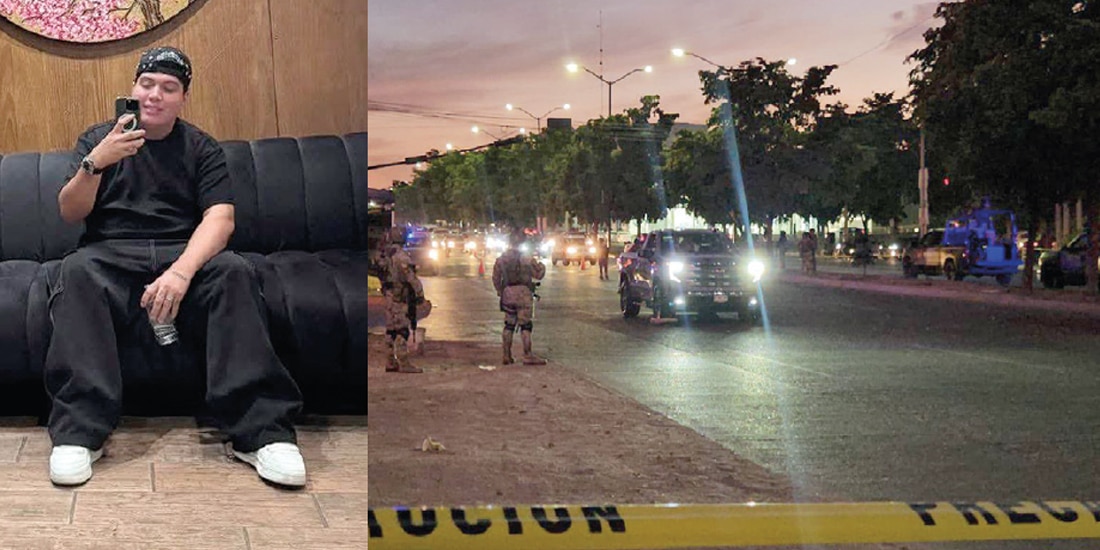 La víctima, que tenía 25 años, y su camioneta en la que sufrió un ataque armado el domingo pasado en calles de Culiacán, Sinaloa.