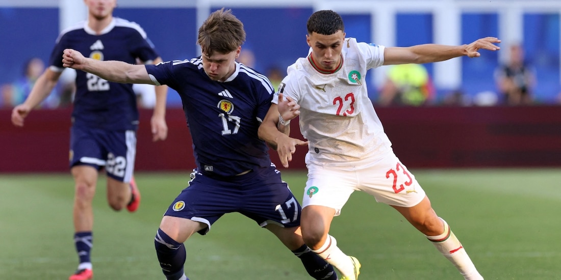 Una acción del Marruecos vs Escocia del Grupo C de la Copa del Mundo 2026