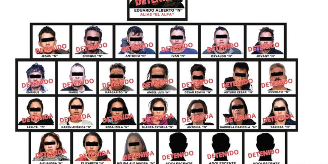 Los detenidos, ayer, por la SSPC.