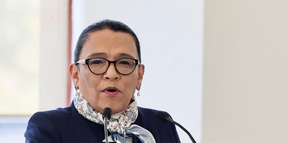 Rosa Icela Rodríguez, secretaria de Gobernación, durante la 37 Reunión de Titulares de Embajadas y Consulados 2026.