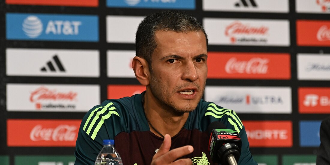 Jaime Lozano durante una conferencia de prensa de la Selección Mexicana previo a la Copa América 2024.