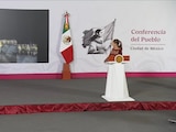 Claudia Sheinbaum en su conferencia de este viernes.
