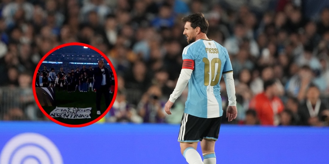 Fabio Santana canta el Himno de Argentina en la despedida de Leo Messi
