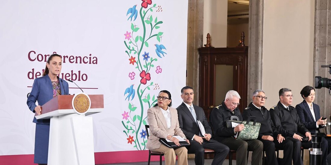 La Presidenta de México y el Gabinete de Seguridad.