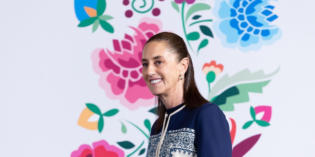 Claudia Sheinbaum, presidenta de México, durante una de las Conferencias del Pueblo.