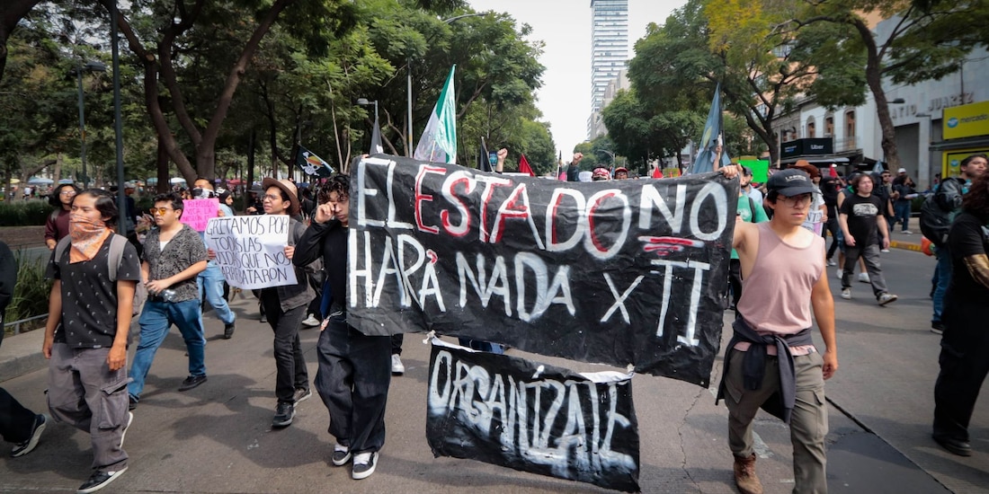 Aspecto de la marcha del Movimiento Generación Z.