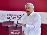 El presidente López Obrador durante su visita a Puebla.