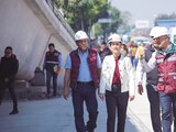 La mandataria supervisó ayer la obra de un Puente Vehicular en Gran Canal.