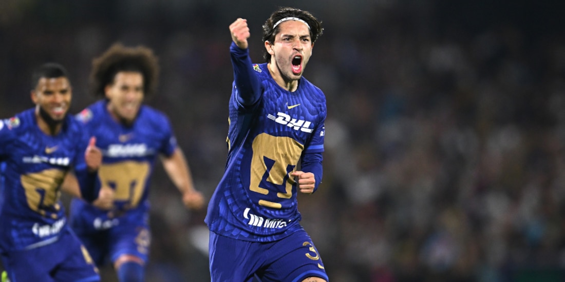 Jordan Carrillo festejando su gol ante el Pachuca.