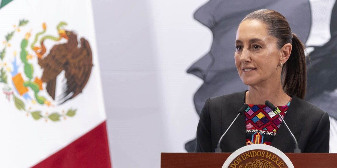 La presidenta Claudia Sheinbaum, ayer, en conferencia de prensa.