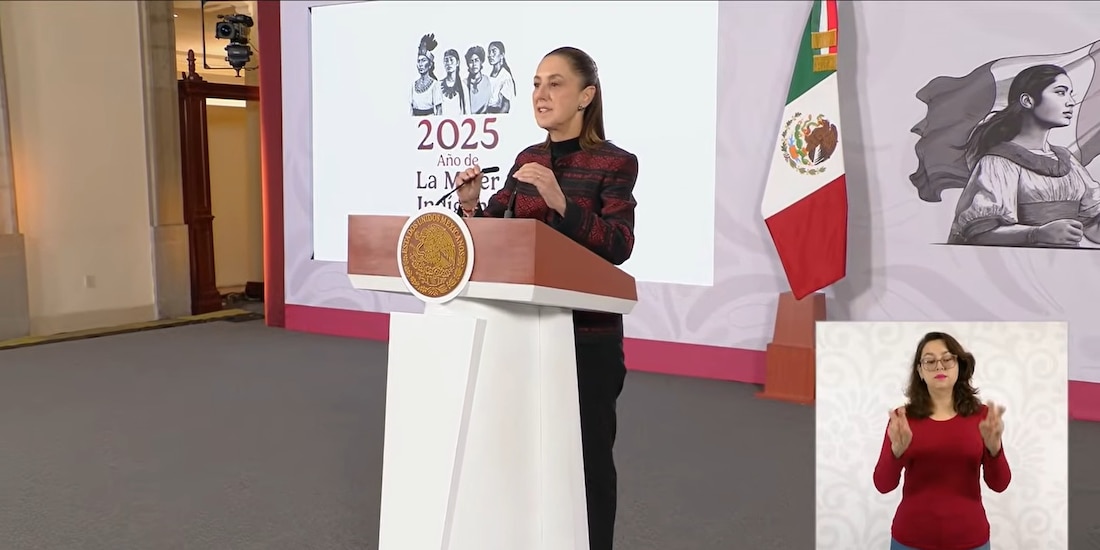 La Presienta Claudia Sheinbaum Pardo este miércoles en Palacio Nacional.