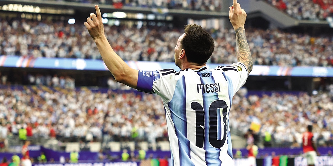 LIONEL Messi, ayer, tras uno de sus goles