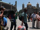 Migrantes llegan a la Basílica de Guadalupe el pasado 31 de mayo.