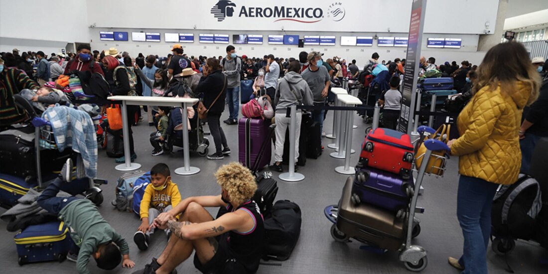 En 2021 hubo 35 millones de usuarios en el Aeropuerto Internacional de la Ciudad de México (AICM), de los cuales 71.4 por ciento fue nacional.