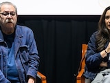CLAUDIA CURIEL de Icaza y Paco Ignacio Taibo II, ayer en las oficinas de IMCINE
