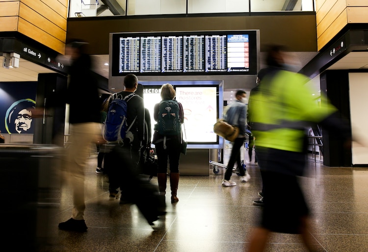 Aspecto de un aeropuerto estadounidense en Seattle.