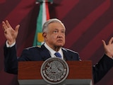 El Presidente López Obrador durante conferencia en Palacio Nacional, ayer.