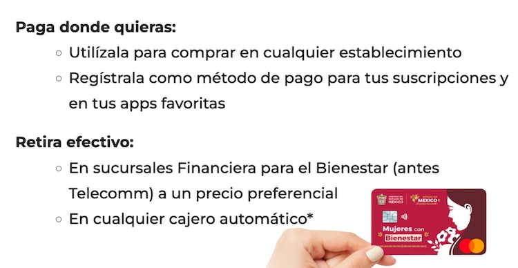 Tarjeta Mujeres con Bienestar