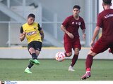 Orbelín Pineda en un partido amistoso del AEK Atenas