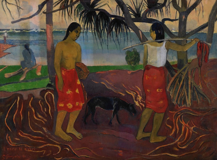 I Raro te Oviri (Debajo del pandano) (1891), de Paul Gauguin.