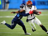 Una acción del Cincinnati Bengals vs Tennessee Titans de la NFL