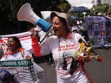 Una marcha en favor de justicia por las desapariciones en México.