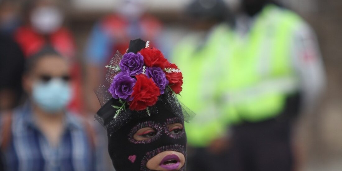 Activista protesta en contra de la violencia en Juárez, en septiembre pasado.