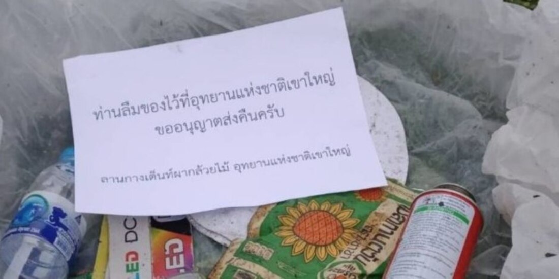 Basura devuelta a visitantes del parque tailandés.