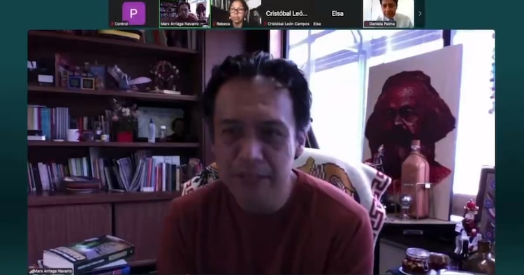 Marx Arriaga, en su manifestación que ya cumplió 72 horas.