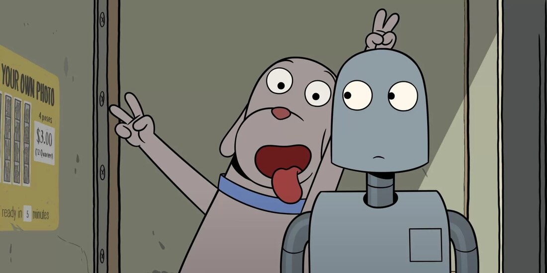 Perro y el robot, protagonistas del largometraje.